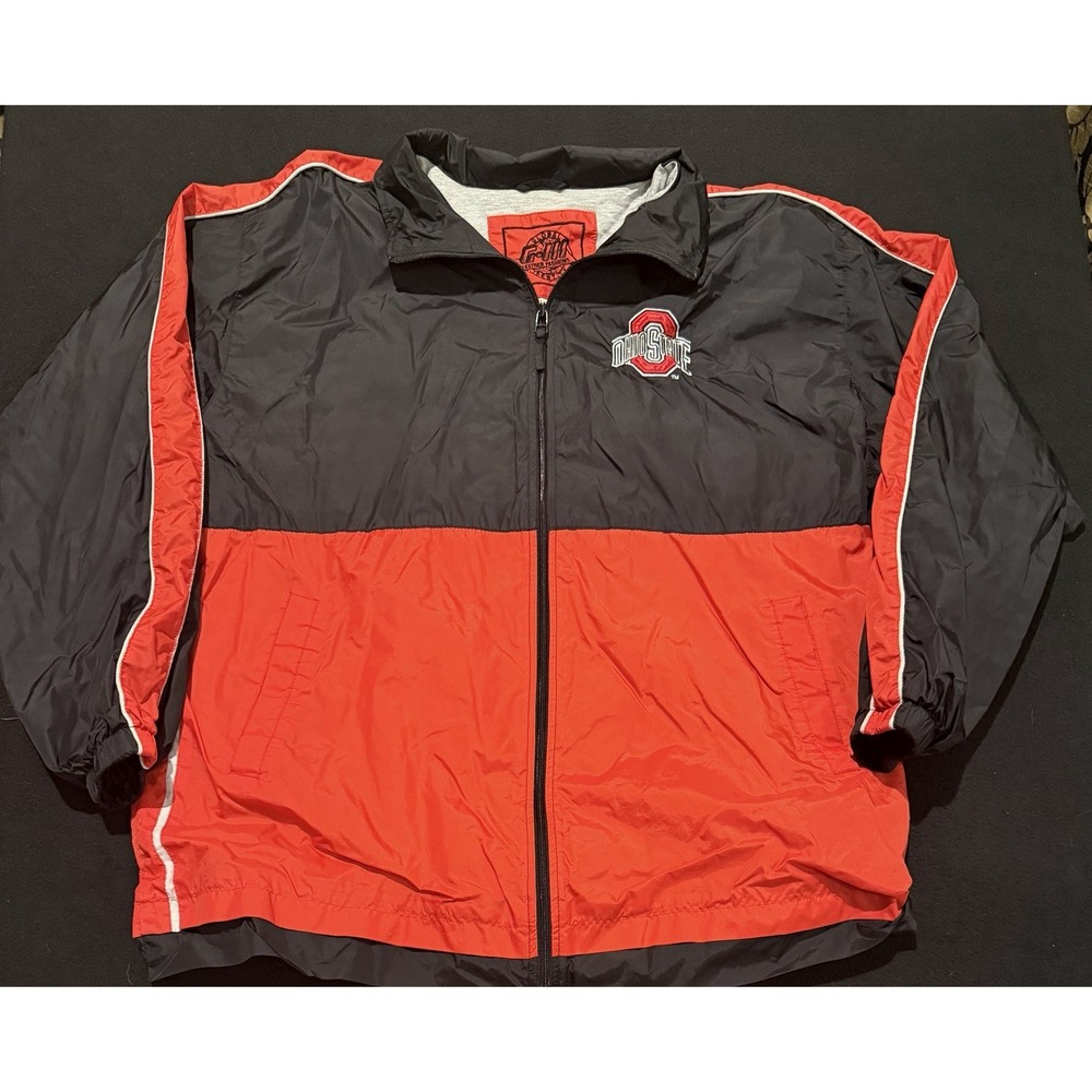 Ohio State Buckeyes GIII Full Zip Windbreaker Nylon Mens Size XL